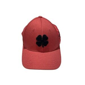Black Clover Live Lucky Red Heathered Fitted Hat L/XL Golf Cap Clover 1